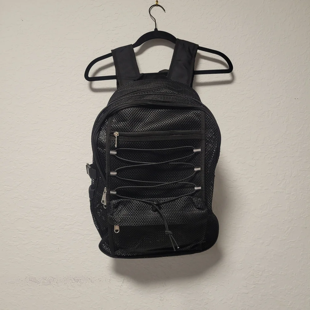 Black Mesh Backpack - Picture 3 of 5
